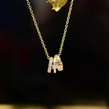 Arrive Circles Women Necklace 14K CZ Lady Choker Clavicle Chain Bijoux Pendant