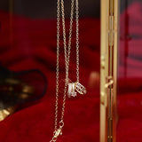 Arrive Circles Women Necklace 14K CZ Lady Choker Clavicle Chain Bijoux Pendant