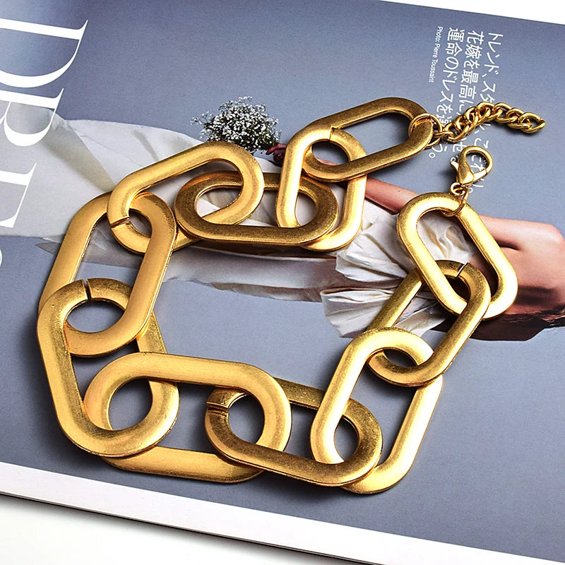 Metal Geometric Necklace Women's High Jewelry
