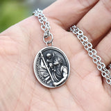 St Christopher Pendant Necklace Stainless Steel Chain