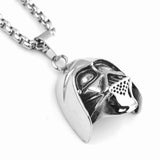 Punk Stainless Steel Silver Dog Pendant Necklace Gift