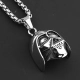 Punk Stainless Steel Silver Dog Pendant Necklace Gift