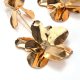 Retro Metal Flower Earrings Geometric Dangle Earring For Women Party