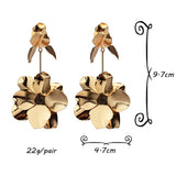 Retro Metal Flower Earrings Geometric Dangle Earring For Women Party