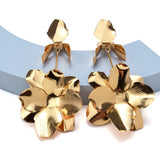 Retro Metal Flower Earrings Geometric Dangle Earring For Women Party