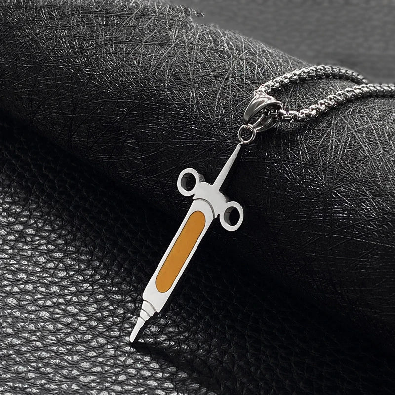 Medical Stethoscope Syringe Necklace