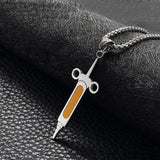 Medical Stethoscope Syringe Necklace