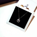 Circle CZ Necklace Silver Shine Zircon Delicate Clavicle Choker