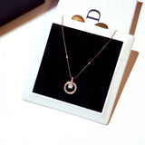 Circle CZ Necklace Silver Shine Zircon Delicate Clavicle Choker