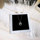 Circle CZ Necklace Silver Shine Zircon Delicate Clavicle Choker