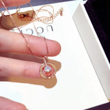 Circle CZ Necklace Silver Shine Zircon Delicate Clavicle Choker