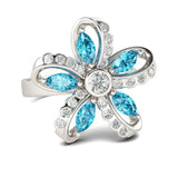 Arrive Wedding Rings Collection Flower Ring for Women Gift Light CZ silver Jewel