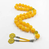 Yellow Resin Tasbih 33-99 Beads Misbaha Islamic Bracelets Eid ADHA Rosary