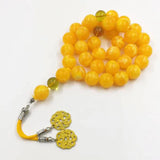 Yellow Resin Tasbih 33-99 Beads Misbaha Islamic Bracelets Eid ADHA Rosary