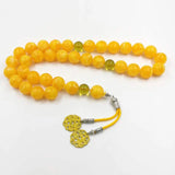 Yellow Resin Tasbih 33-99 Beads Misbaha Islamic Bracelets Eid ADHA Rosary