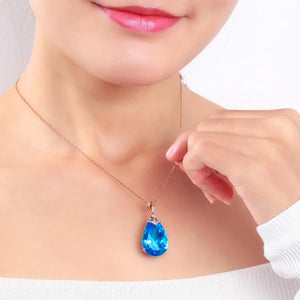 Charm Silver-Plated Crystal Zirconia Wedding Necklace Pendant