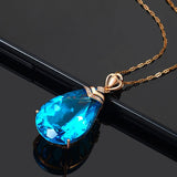 Charm Silver-Plated Crystal Zirconia Wedding Necklace Pendant