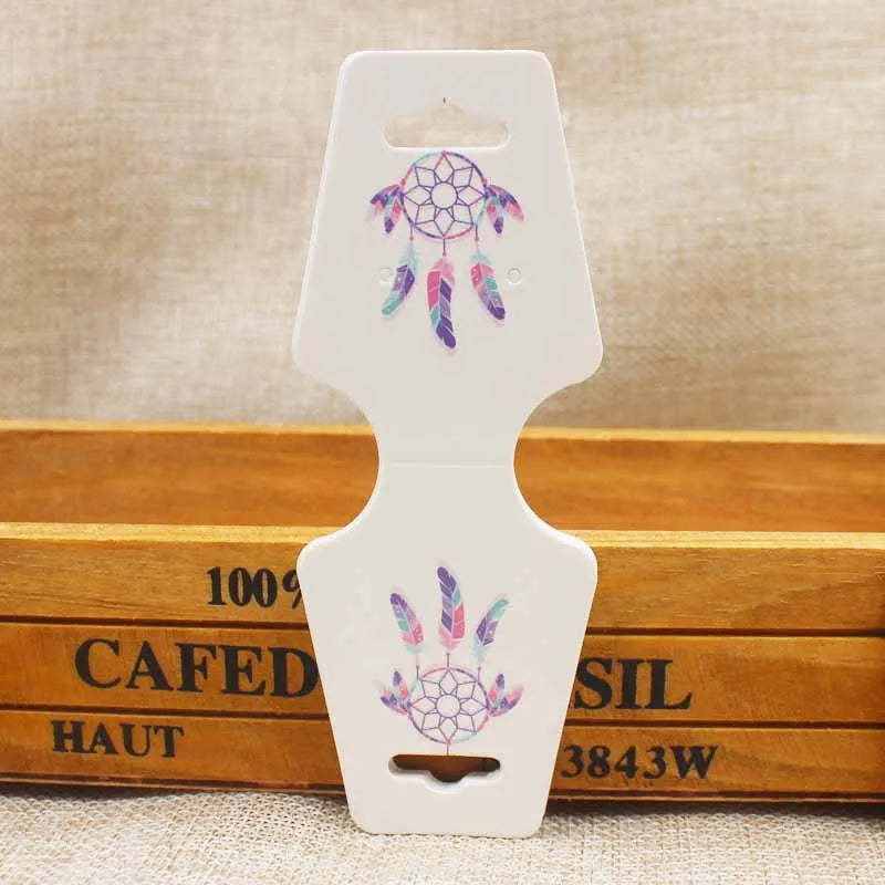 100 Colorful Paper Jewelry Display Cards 4.5x12.0cm