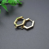 15x15mm Nickel Geometric Earring Hooks 30pc Lot