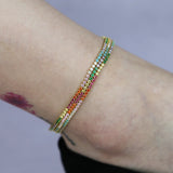 Rainbow Tennis Chain Bracelet Anklets 5A Cubic Zircon Paved