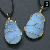 3pcs Natural Crystal Agates Copper Pendant Necklace Lucky Gift Jewelry