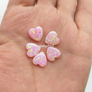 (3pcs/lot) 10mm Light Pink Opal Heart Charm Stone for Necklace
