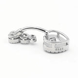 925 Silver Heart Belly Ring CZ Navel Piercing Jewelry