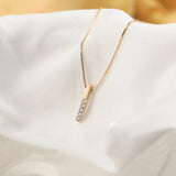 925 Silver Zircon Strip Pendant Necklace for Women