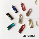 Colorful Rhinestone Alloy Geometric Rectangle Charms