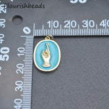 Copper Metal Plated Enamel Charms Finger Pendant DIY Jewelry Making