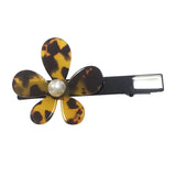 Brown Flower Pearl Duck Beak Clip Retro Hair Accessories