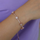 Delicate Star Chain Charm Bracelet CZ Stone Women Jewelry