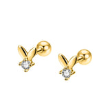 S999 Rabbit Ear CZ Stud Earring for Girls