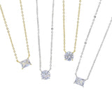 925 Sterling Silver Chain Necklace with Cubic Zircon Charm