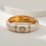 Rhinestone Enamel Cuff Bracelet for Women