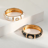 Rhinestone Enamel Cuff Bracelet for Women