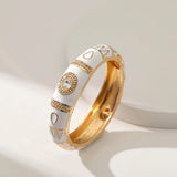 Rhinestone Enamel Cuff Bracelet for Women
