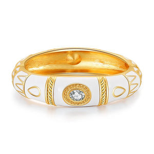 Rhinestone Enamel Cuff Bracelet for Women