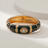 Rhinestone Enamel Cuff Bracelet for Women