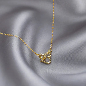S925 Sparkling Heart Necklace for Women Choker