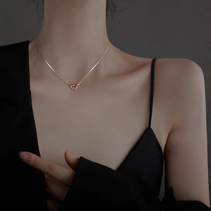 S925 Sparkling Heart Necklace for Women Choker