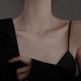 S925 Sparkling Heart Necklace for Women Choker