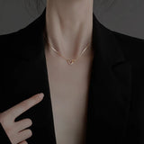 S925 Sparkling Heart Necklace for Women Choker