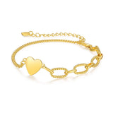 Snake Chain Copper Heart Beads Bracelet for Women