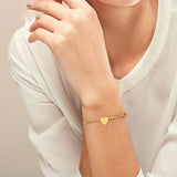 Snake Chain Copper Heart Beads Bracelet for Women