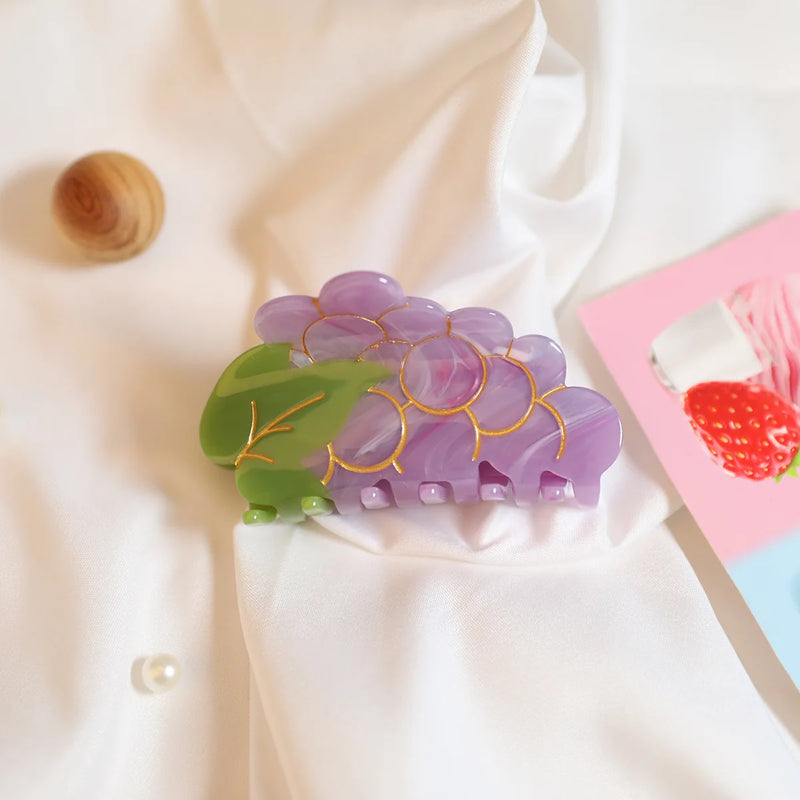 Geometric Fruit Acetate Hair Claw Clip for Woman Girls