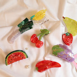 Geometric Fruit Acetate Hair Claw Clip for Woman Girls