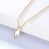 Lightning Fulmination Charm Necklace 925 Sterling Silver Chain O Cross