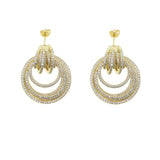 Geometric CZ Wrap Circle Hoop Earrings Silver Micro Zirconia