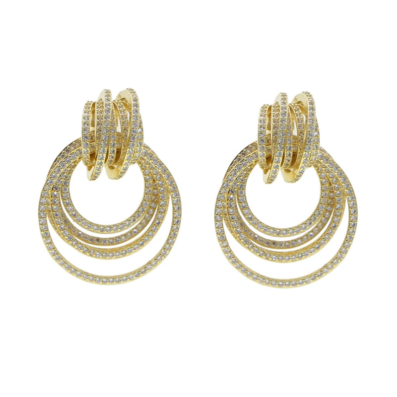Geometric Cz Wrap Circle Hoop Earrings